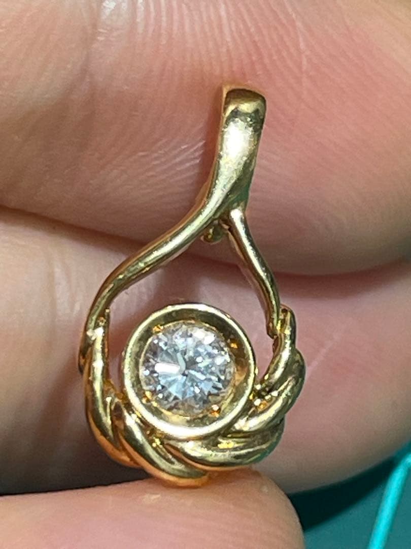 18k，ダイヤモンド0.25ct，ペンダントトップ、1.4g