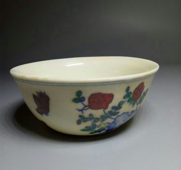 明朝 成化年 鶏図闘彩鶏壺杯9