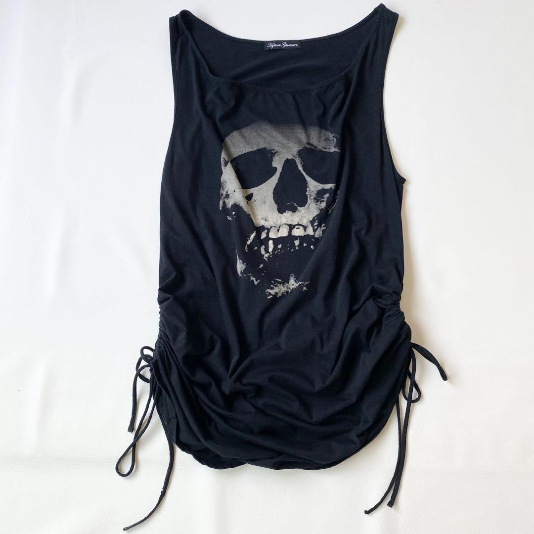 ヒステリックグラマー　スカルベリー　タンクトップ　ストロベリー　スカル　絞り紐