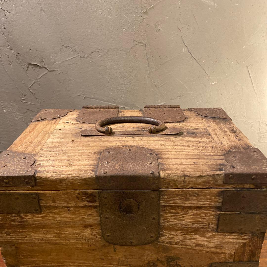 明治 時代物 硯箱 古道具 蔵出し 杉材 時代箪笥 骨董品 小引出し 和家具
