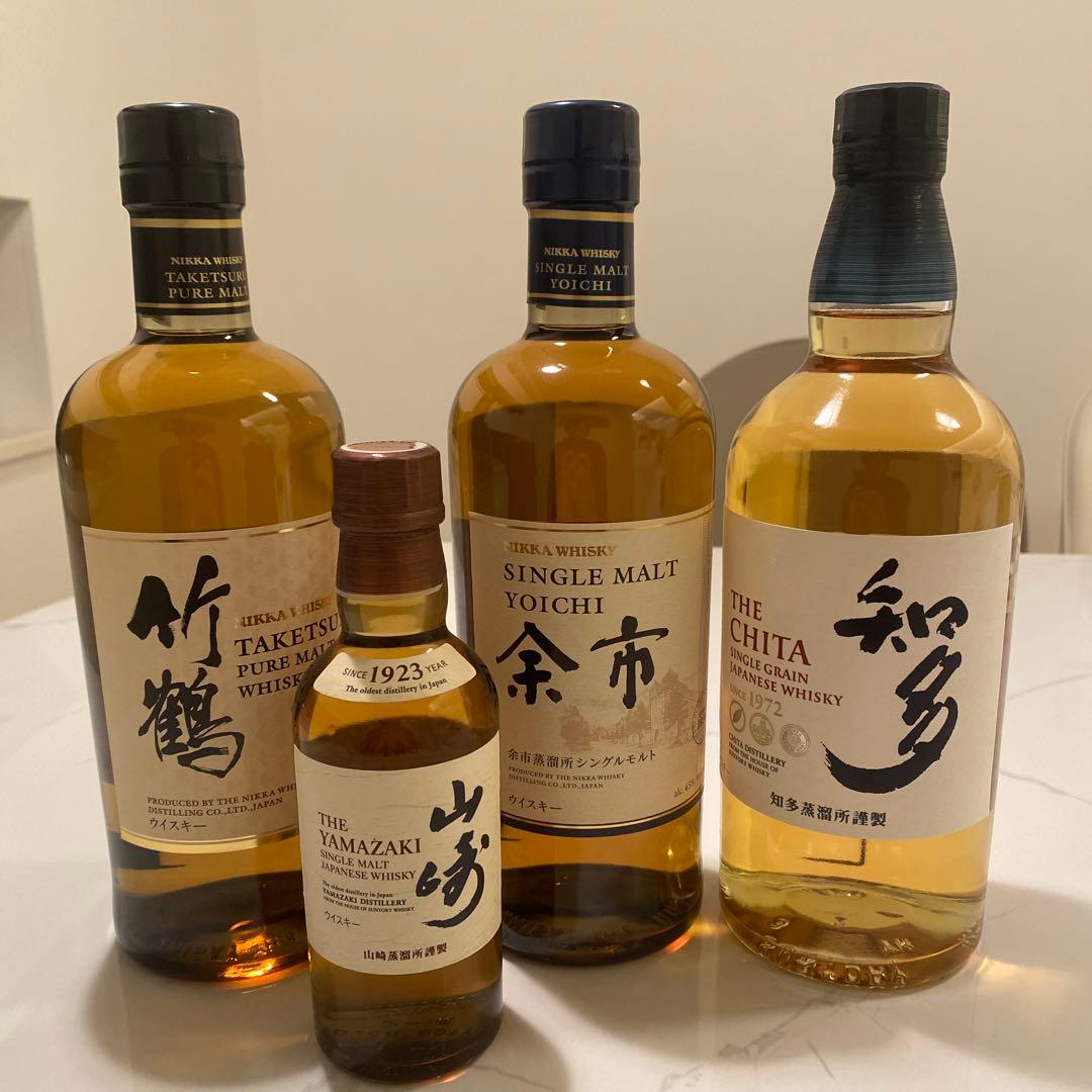 日本のウイスキー4本セット ・竹鶴・余市・知多・山崎