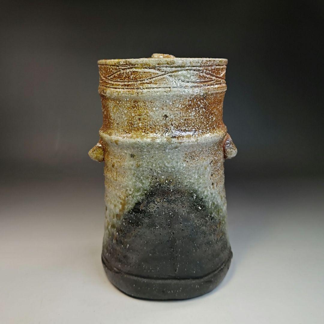 イ414 水指『杉本忠（瑞峯）作』『信楽　細水指　共箱』茶道具