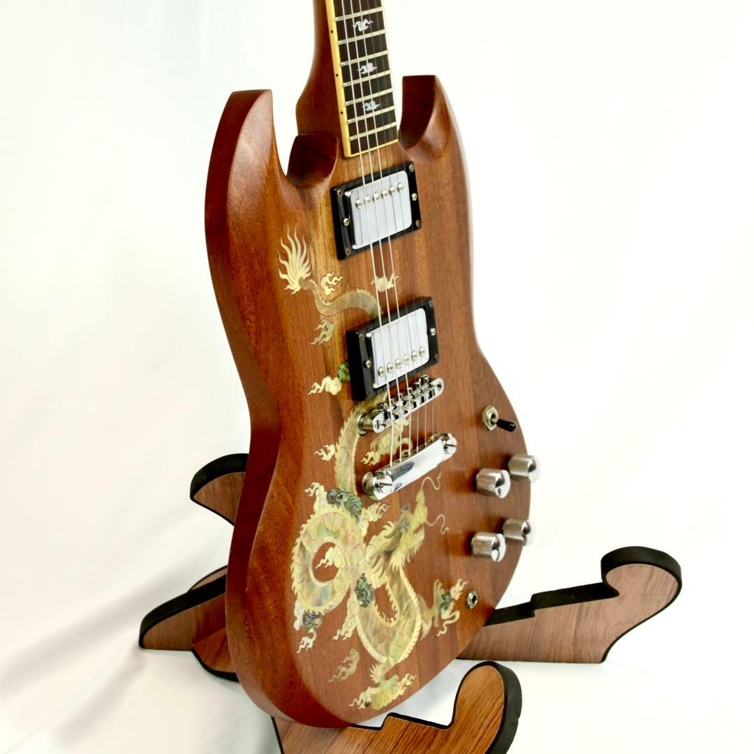 SGスタイル エレキギター　ドラゴンインレイ