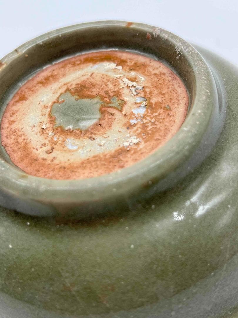 元時代　青磁　龍泉窯茶盞　青磁茶碗 　唐物　古賞物　時代物(D-84)