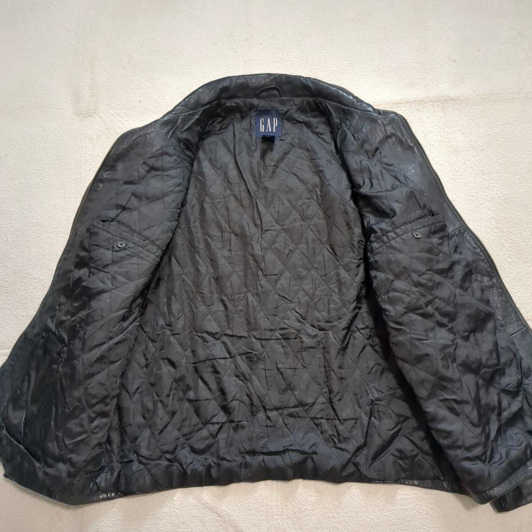 美品 オールドギャップ 牛革 レザージャケット フルジップ XLサイズ ブラック