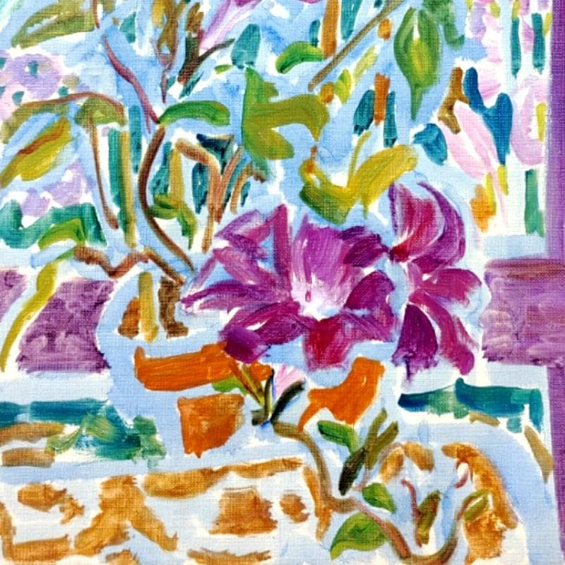 ☆加藤清江☆「 花 」油絵　F４号 一水会　新品額！