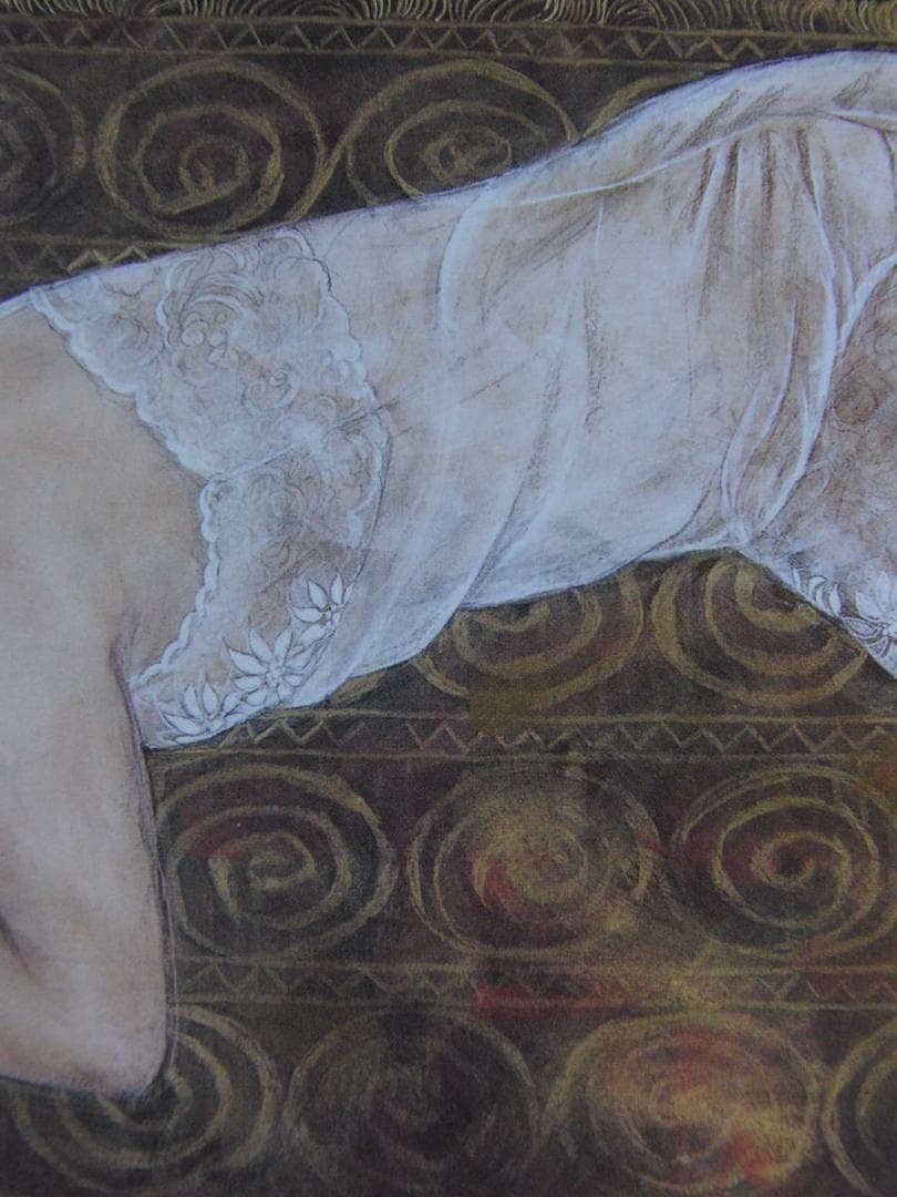 石本正、【思ひ遥かに】、希少な額装用画集より、新品額装付