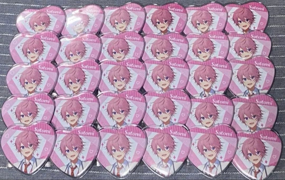 すとぷり　さとみ　ハート缶バッジ