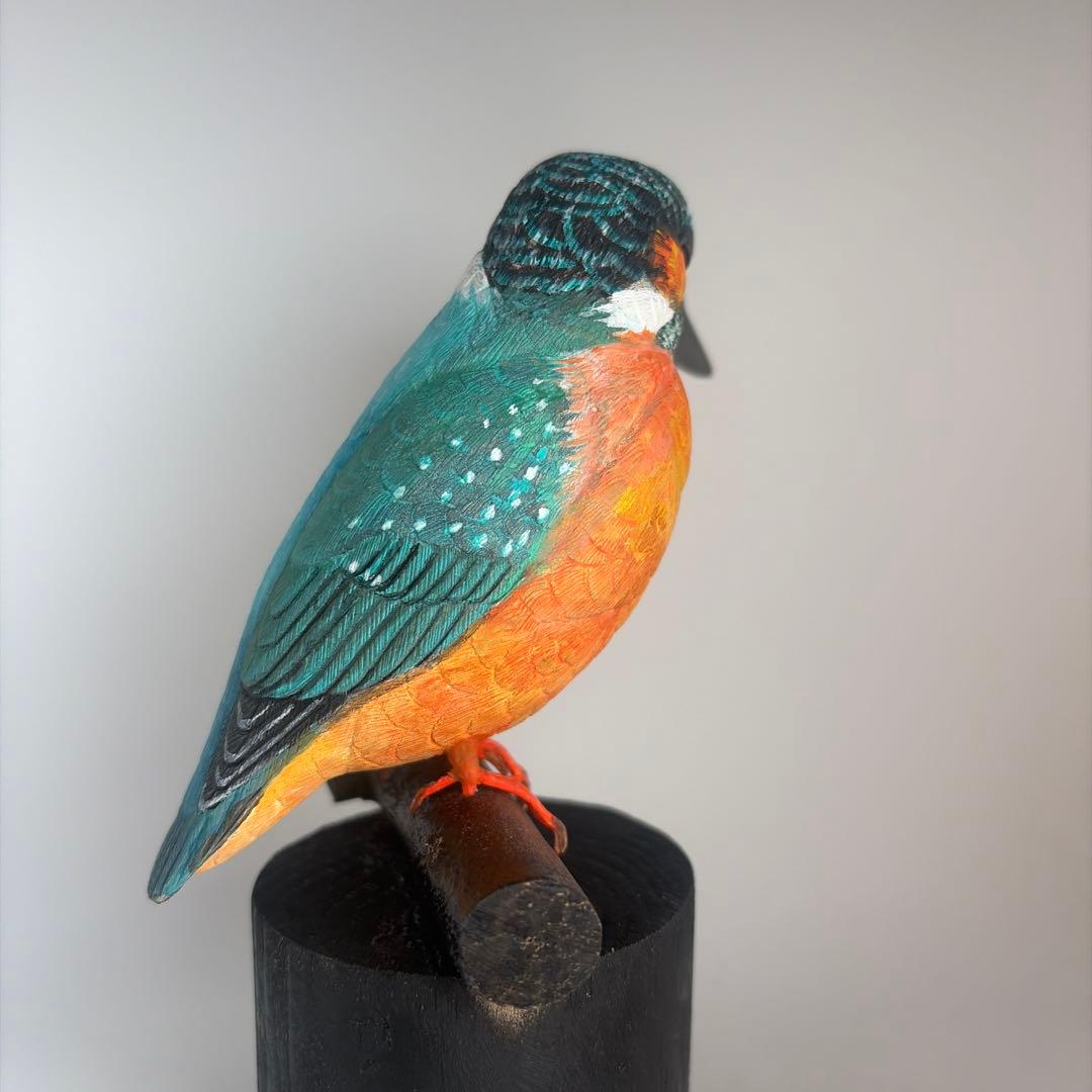 「カワセミ」 木彫りの野鳥　バードカービング　野鳥彫刻