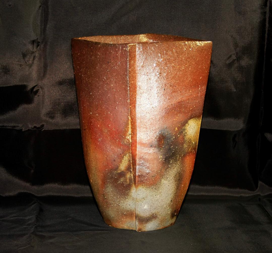 奥本丸味（工芸会正会員） 備前花入　M81