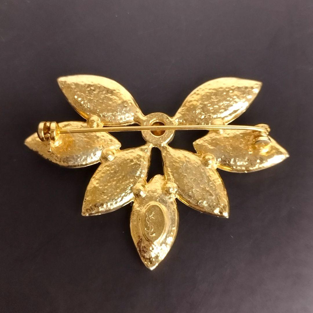 【美品/希少】イヴサンローラン ブローチ カラーストーン ヴィンテージ YSL