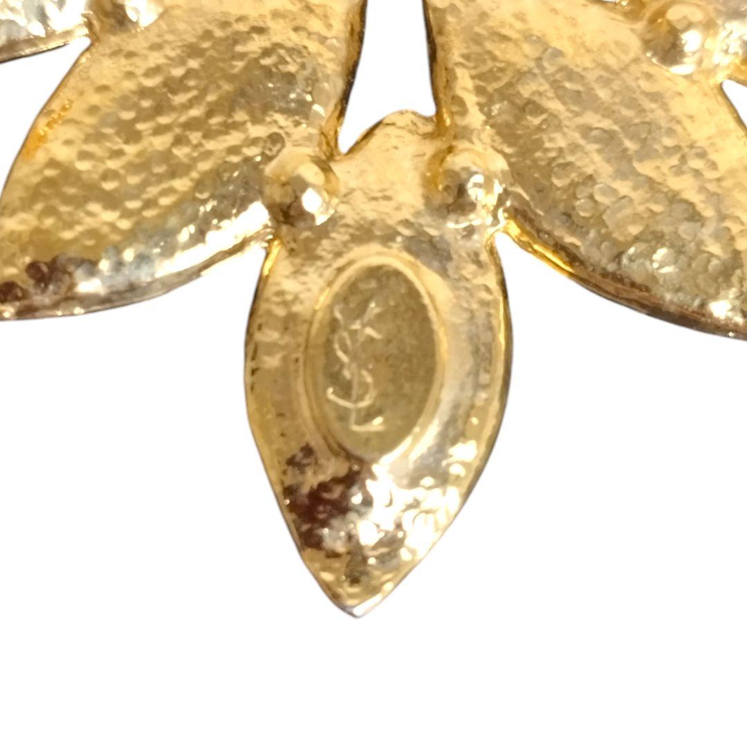 【美品/希少】イヴサンローラン ブローチ カラーストーン ヴィンテージ YSL