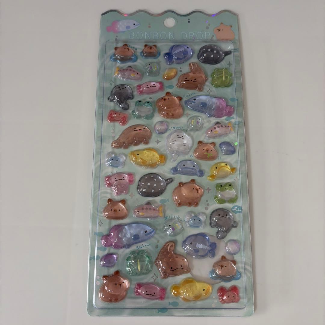 水族館限定 ボンボンドロップシール４枚セット クーリア正規品