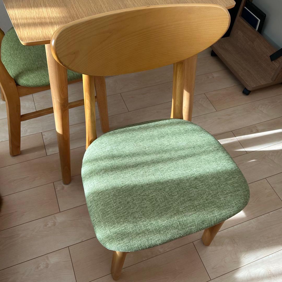 【群馬近郊】　ダイニングテーブル　イス　3点セット　1〜2人用　コンパクト