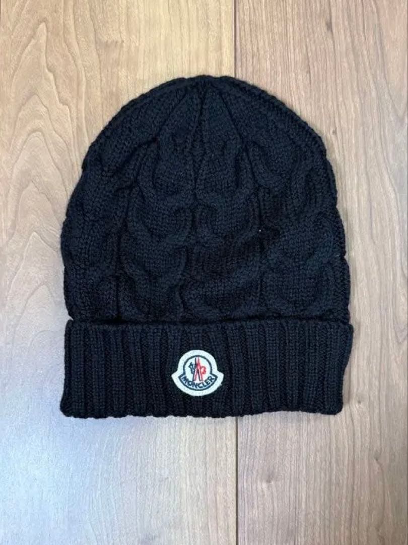 モンクレール ニット帽　黒　キッズ　M