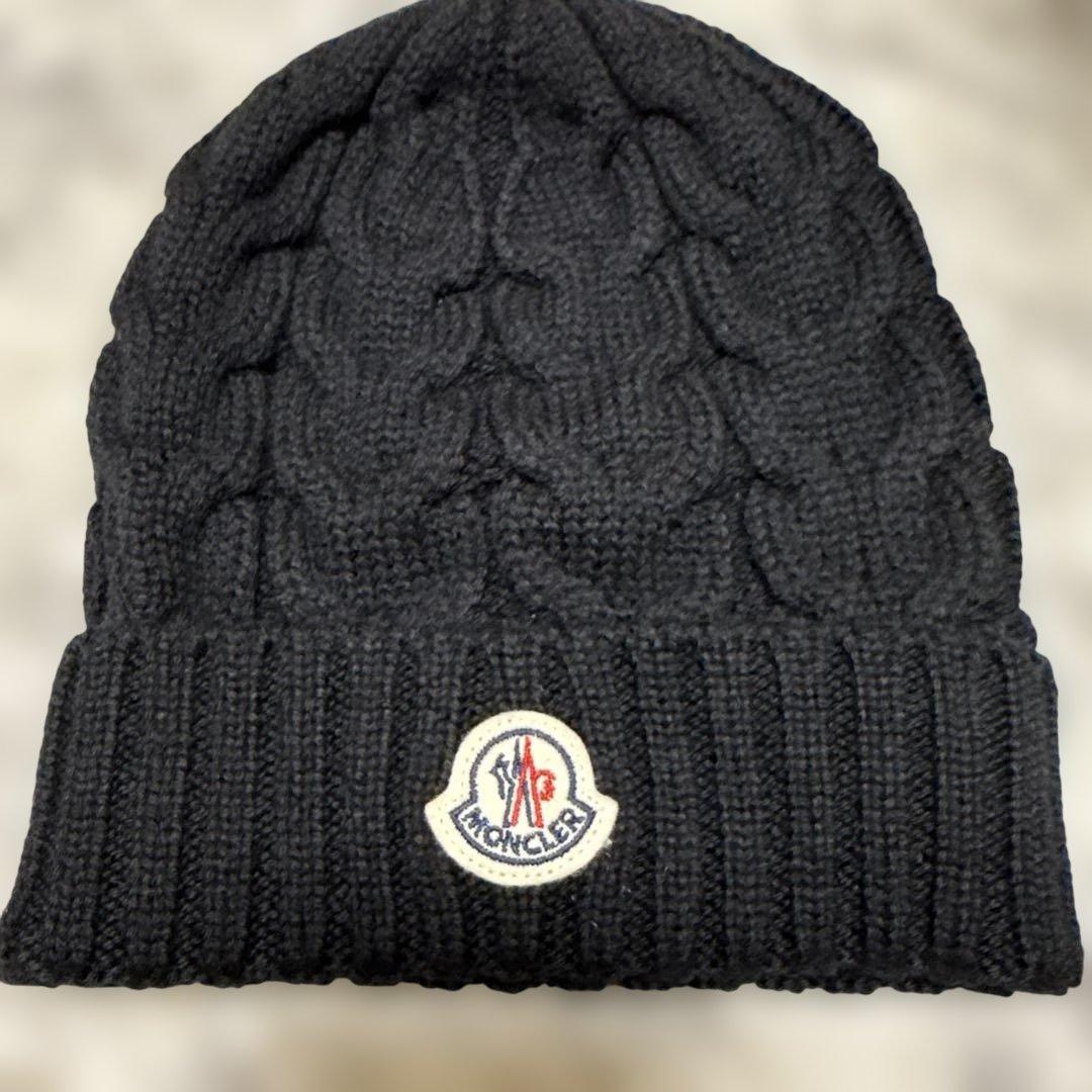 モンクレール ニット帽　黒　キッズ　M