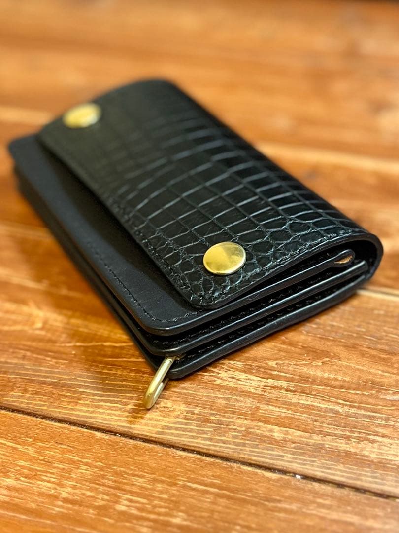 トラッカーウォレット TW-03 リアルクロコダイルカスタム 茶芯