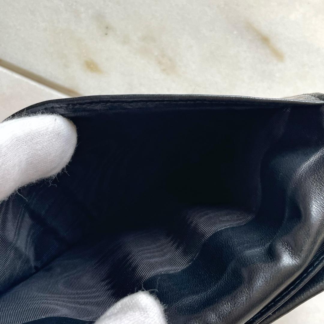 ■599 CHANEL シャネル キャビアスキン かまぐち長財布 黒 ココマーク