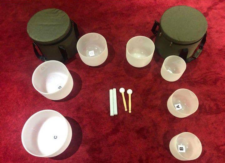 クォーツ　クリスタル　ボウル　７個セット　A＝432Hz ケース付