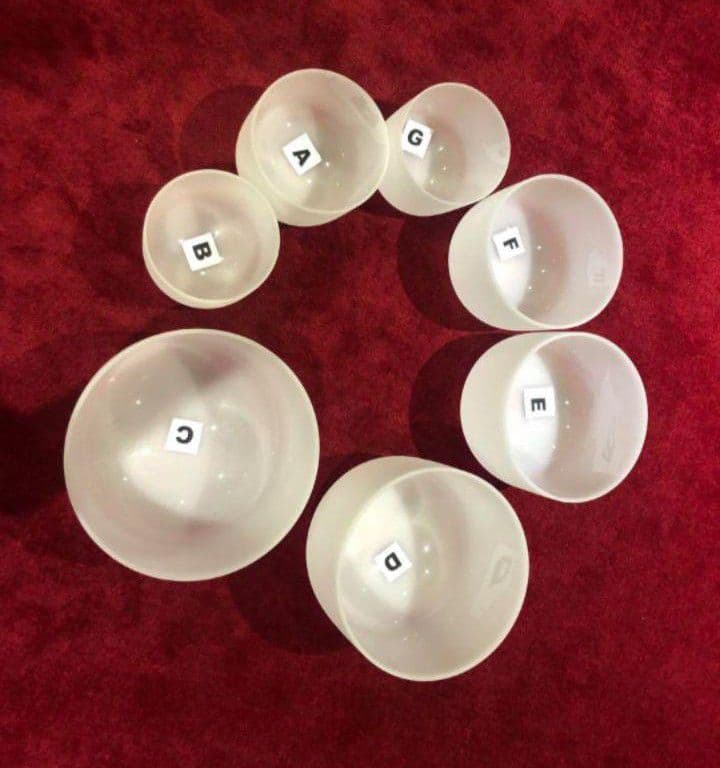 クォーツ　クリスタル　ボウル　７個セット　A＝432Hz ケース付