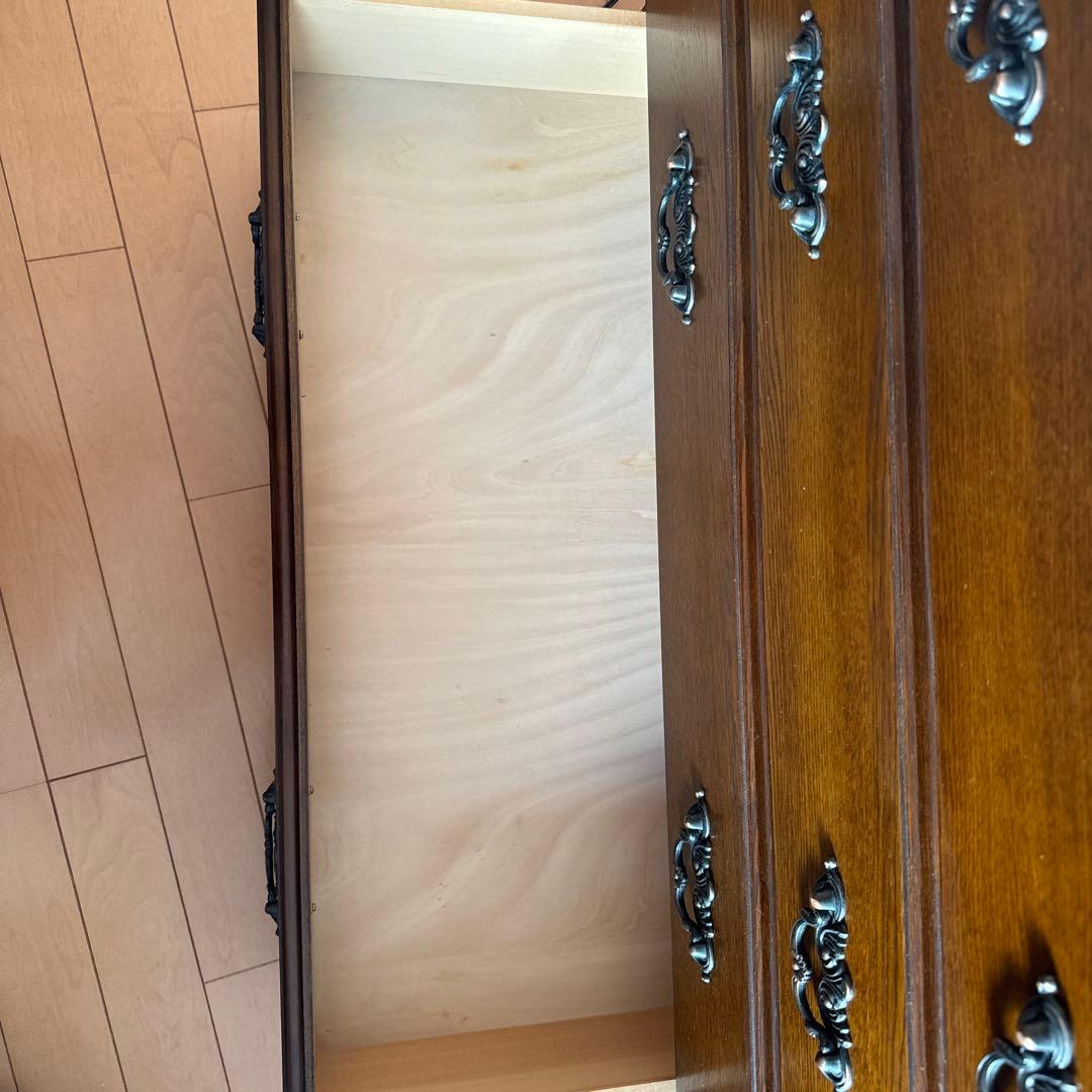 木製民芸箪笥 6引き出し ダークブラウン