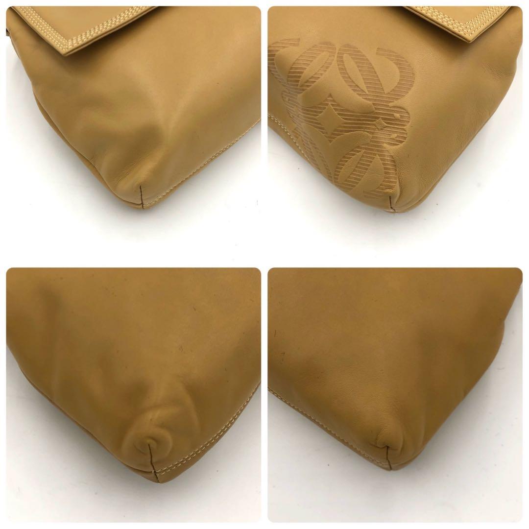 LOEWE ロエベ ショルダーバッグ アナグラム レザー キャメル ヴィンテージ