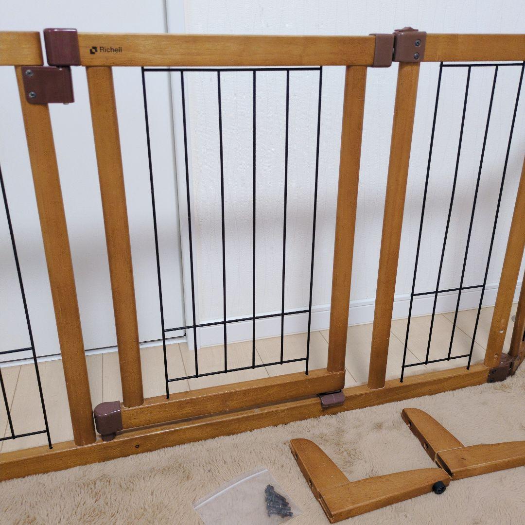 【未使用・未開封】木製おくだけドア付ペットゲートH ワイド