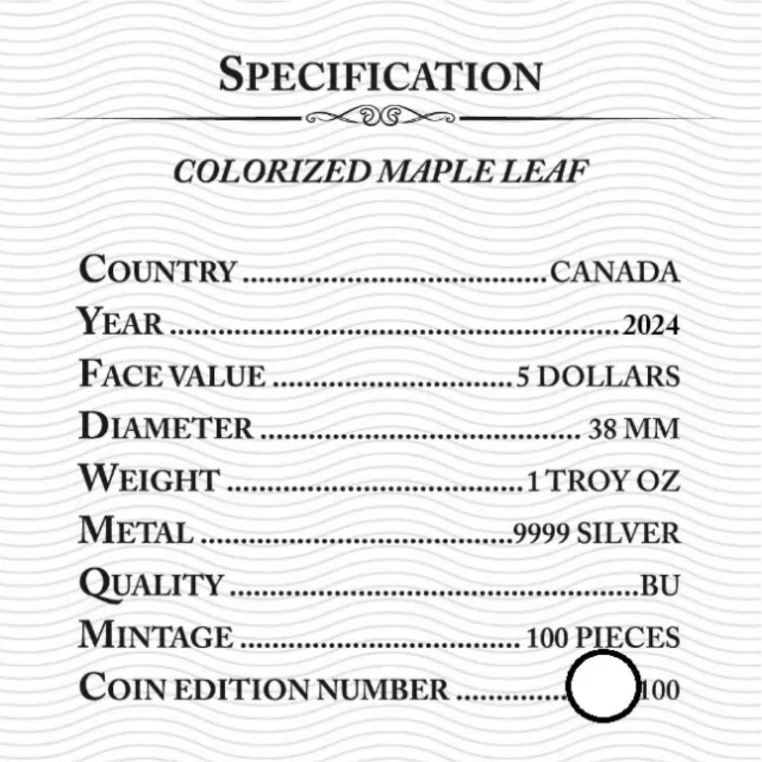 メイプルリーフ 銀貨 カラー 古代エジプト 黄金虫 1オンス 1oz 純銀