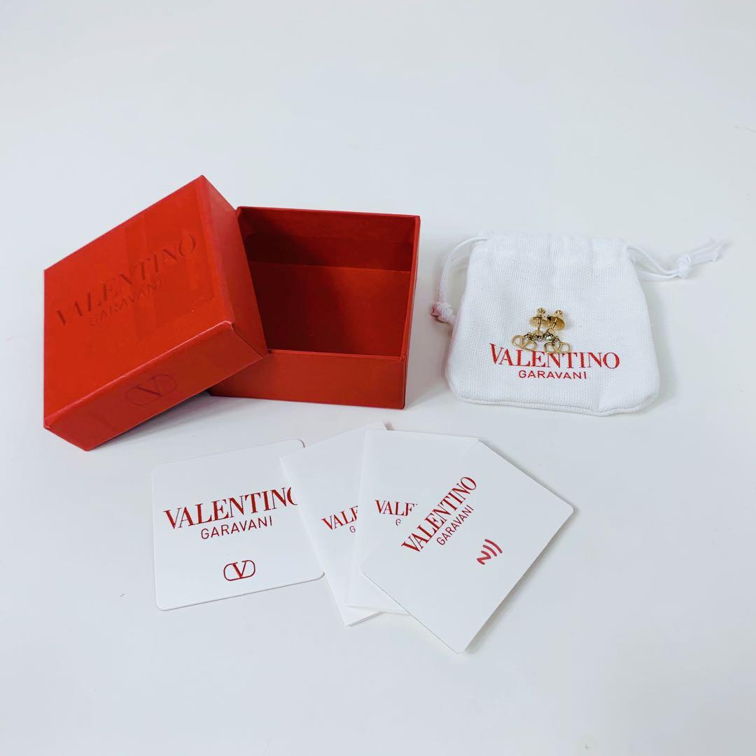 VALENTINO　GARAVANI　Vロゴピアス　ゴールド シグネチャー　箱付