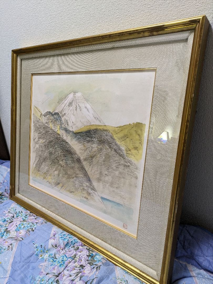 奥村土牛　大快晴の富士 250部限定リトグラフ(証明書，作家印有り)外箱付き