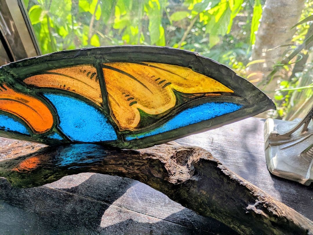 芸術品！天使 の羽 イタリア アンティークステンドグラス 流木アート クリスマス