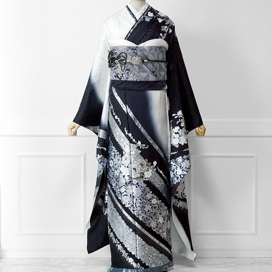 専用　ご予約　振袖　プレミアムゴールド　関芳　未仕立て　仮絵羽　薔薇　黒　銀