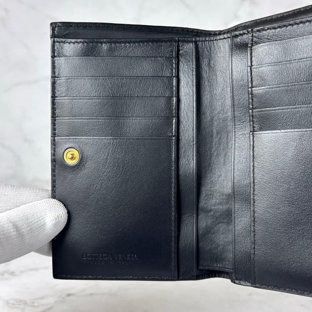 BOTTEGA VENETA ブラック 二つ折り 財布 イントレチャート
