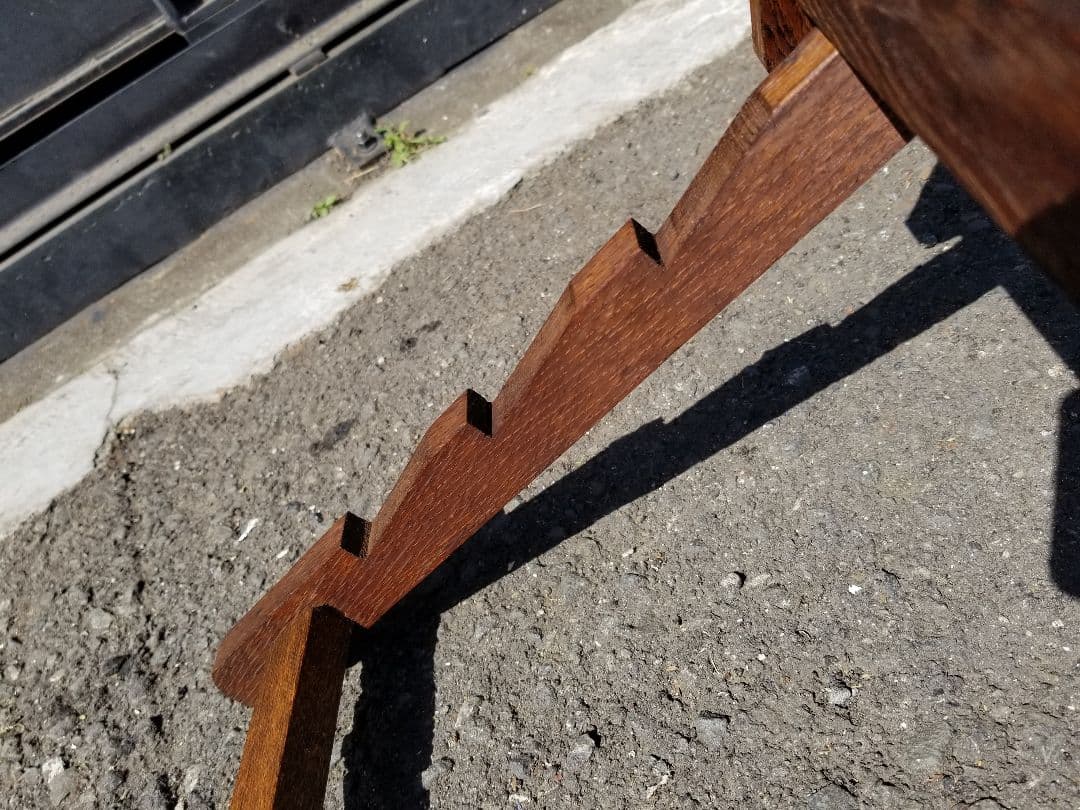 1960年代　ヴィンテージ　縞柄　帆布　オーク材　ストライプ　ロッキングチェア