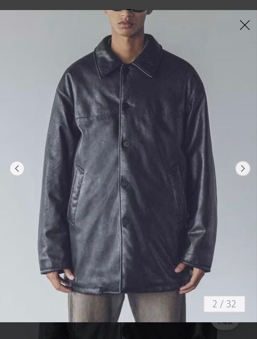 モンキータイム　パデッド レザーライク カー コート　Mサイズ