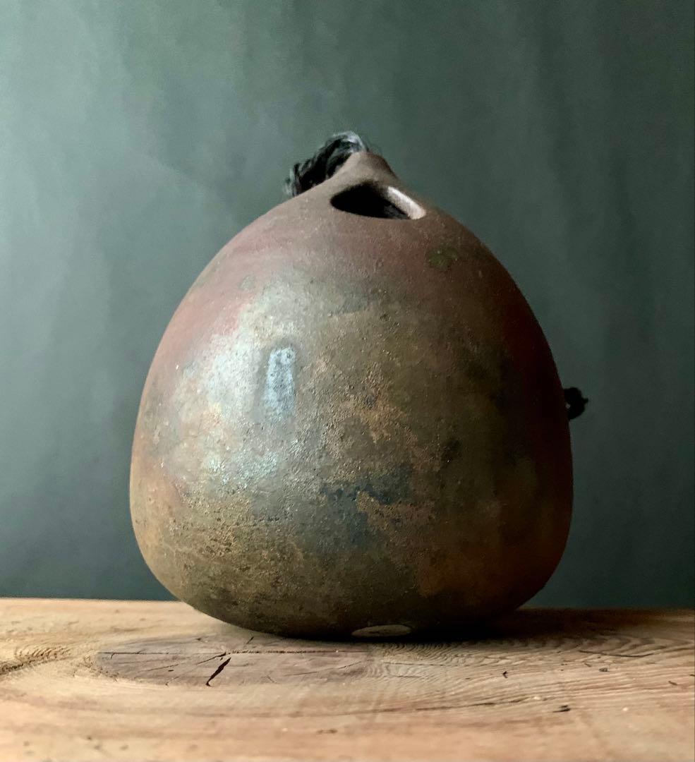 掛花入れ　丹波焼き　市野一二三