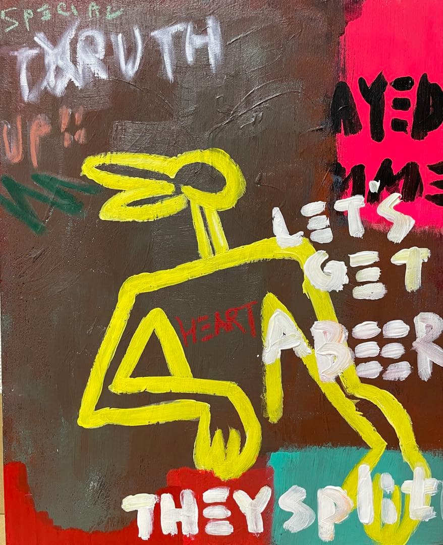 抽象画　茶色　絵画　アート作品