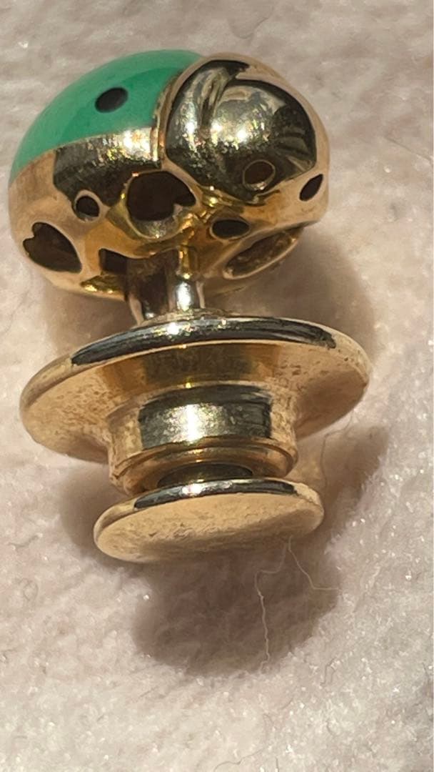 パスクワレブルーニ　K１８・エナメル　ピンブローチ　ネクタイピン　テントウムシ