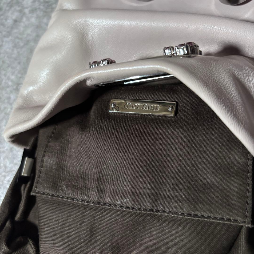 バッグ Miu Miu Chain Beaded Shoulder Bag Clutch