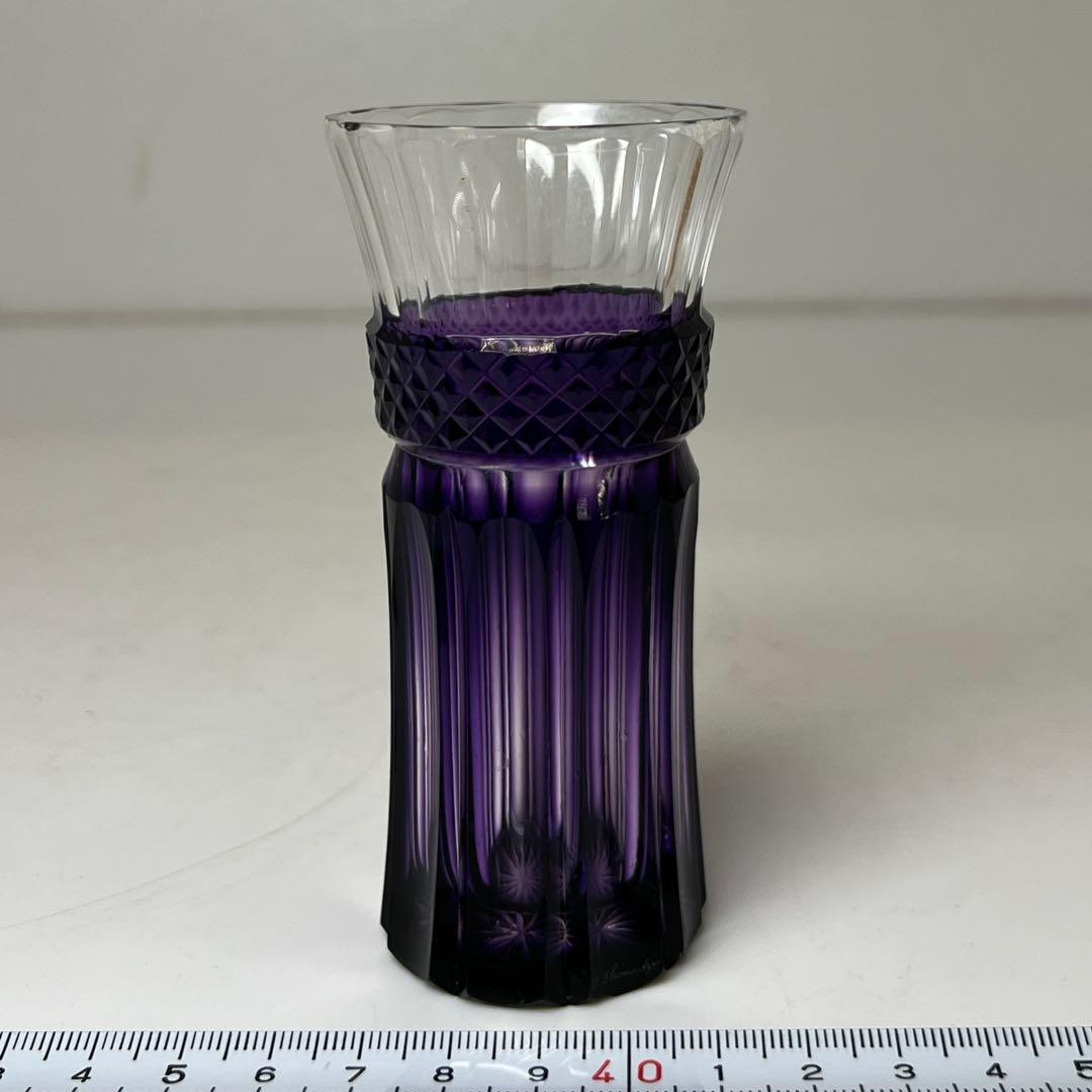 薩摩切子 島津磯斉 色被せ 麦酒器グラス 共箱 東キ7-1130☆2F タルチ