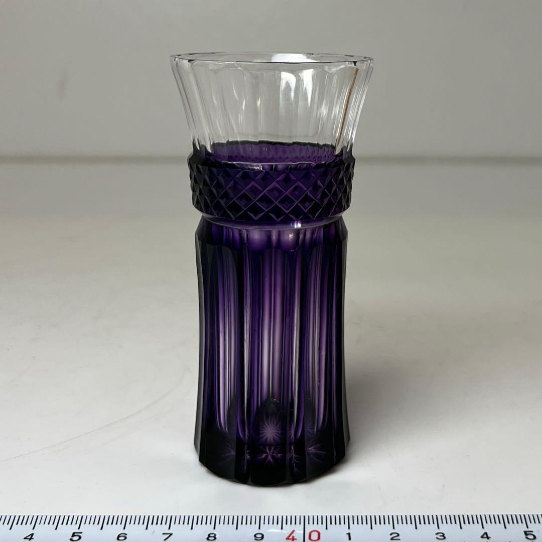 薩摩切子 島津磯斉 色被せ 麦酒器グラス 共箱 東キ7-1130☆2F タルチ