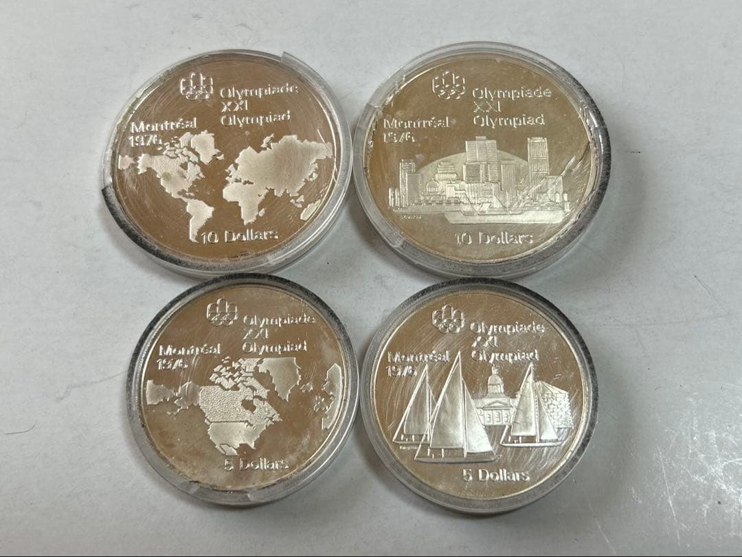 モントリオール1976 10ドル2枚5ドル2枚　1973銀貨