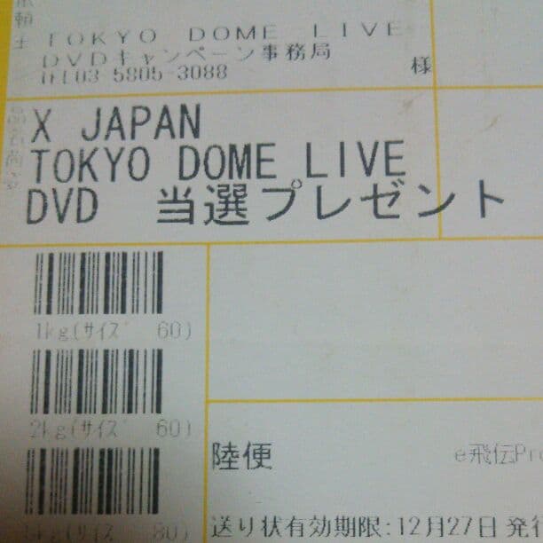 X JAPAN TOKYO DOME LIVE DVD 非売品 未開封