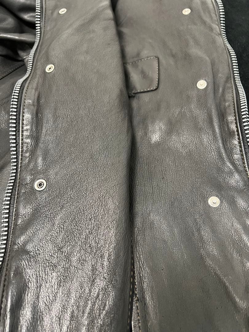 【希少】BACKLASH ドイツカーフシングルライダース XL 黒色