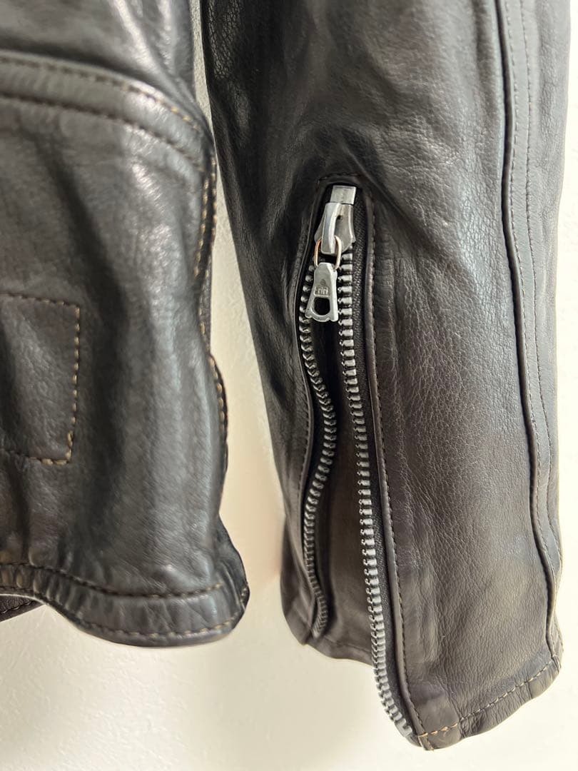 【希少】BACKLASH ドイツカーフシングルライダース XL 黒色