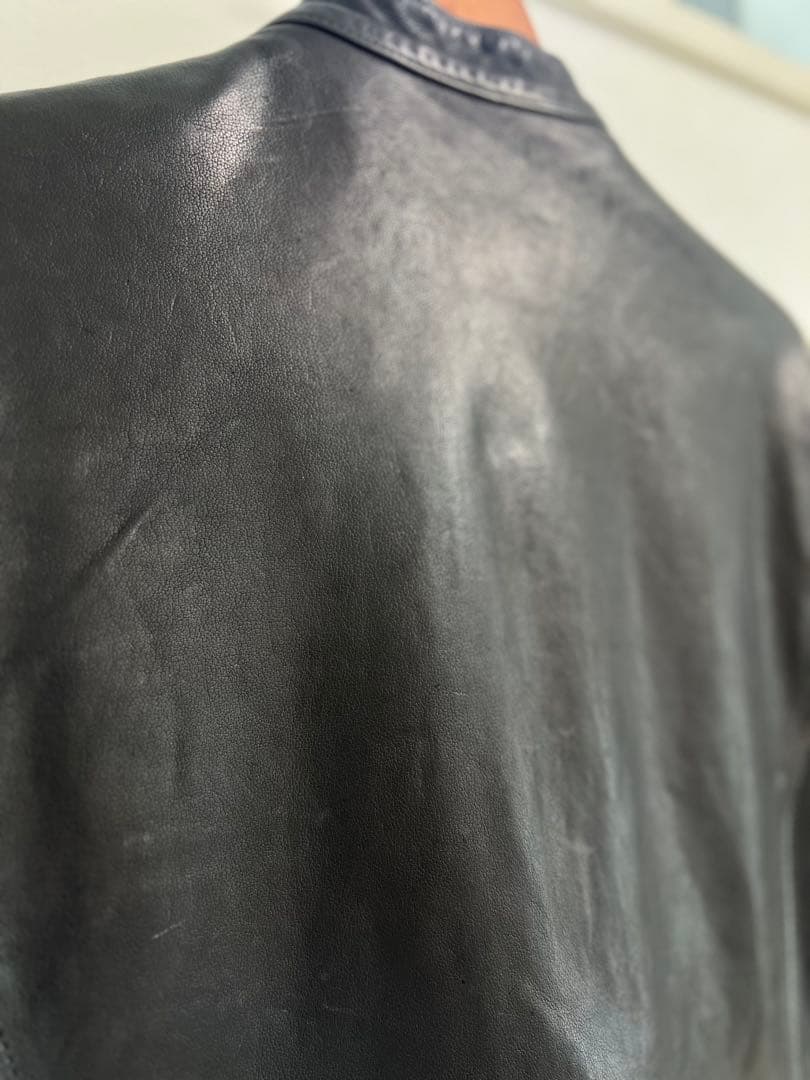 【希少】BACKLASH ドイツカーフシングルライダース XL 黒色