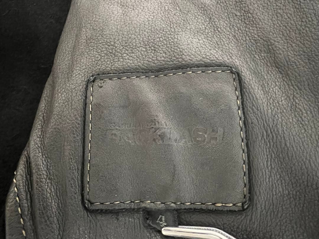 【希少】BACKLASH ドイツカーフシングルライダース XL 黒色