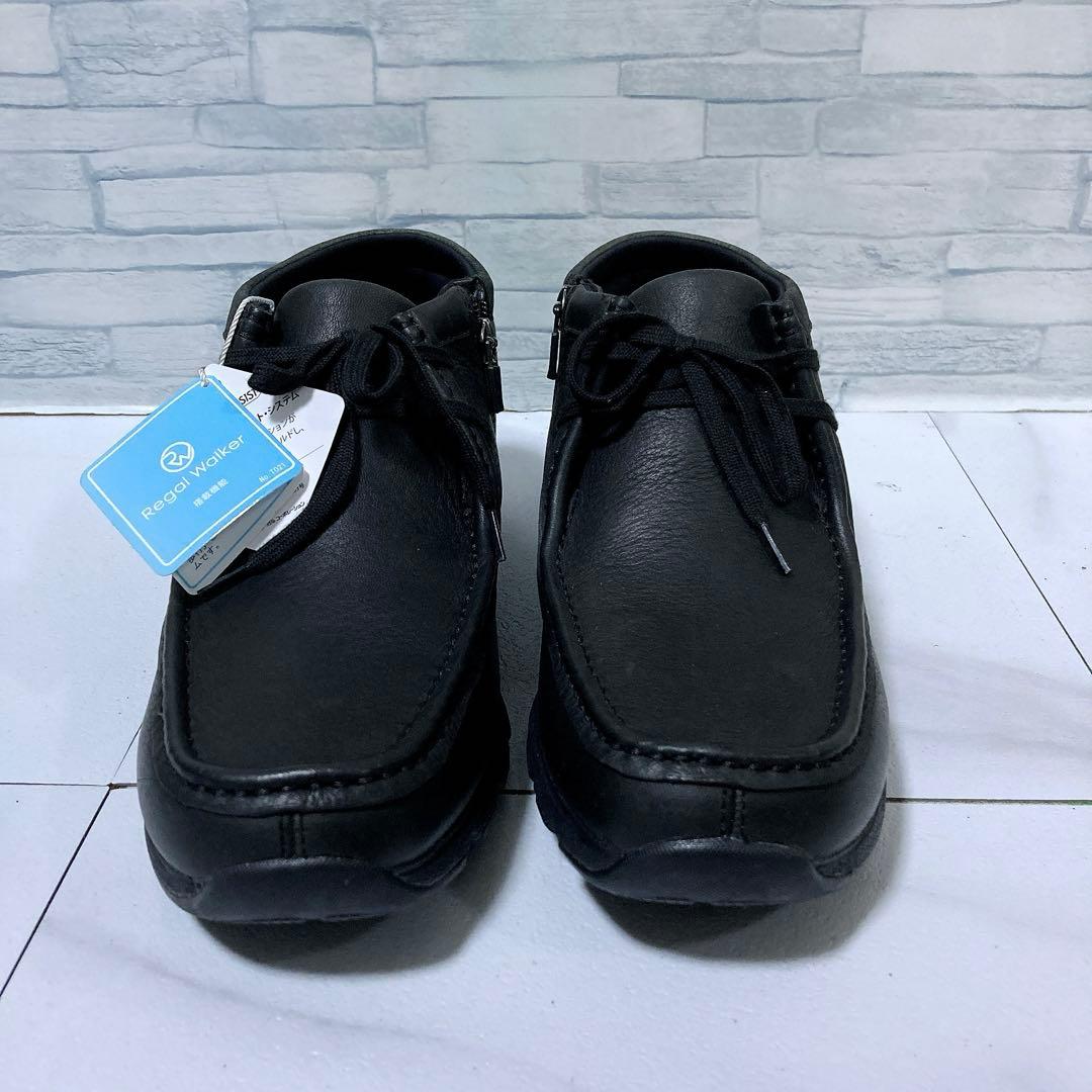 新品タグ REGAL リーガルウォーカー 革靴 モカシン 軽量 黒 25.5