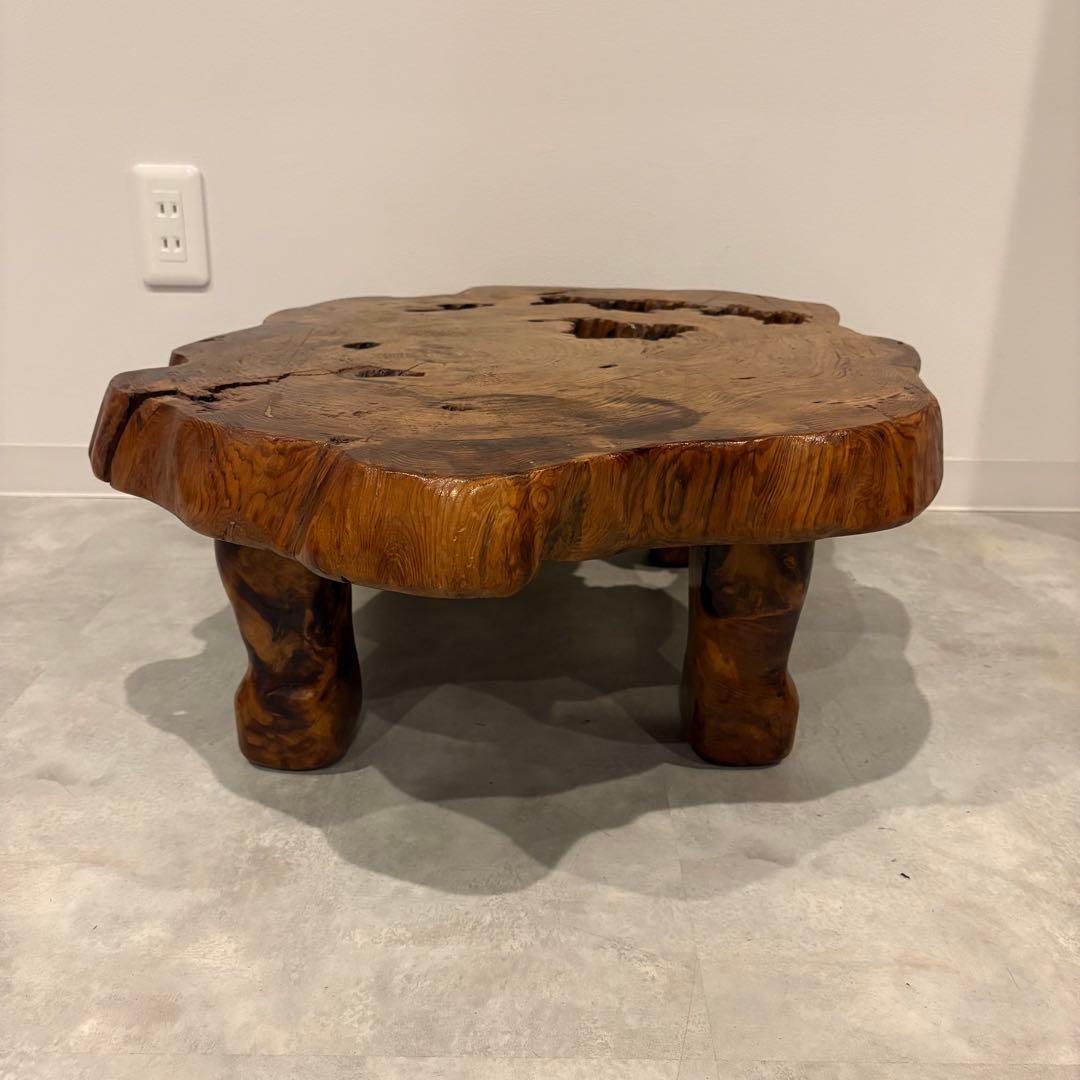 欅？ 輪切 テーブル 一枚板 丸太 コーヒーテーブル