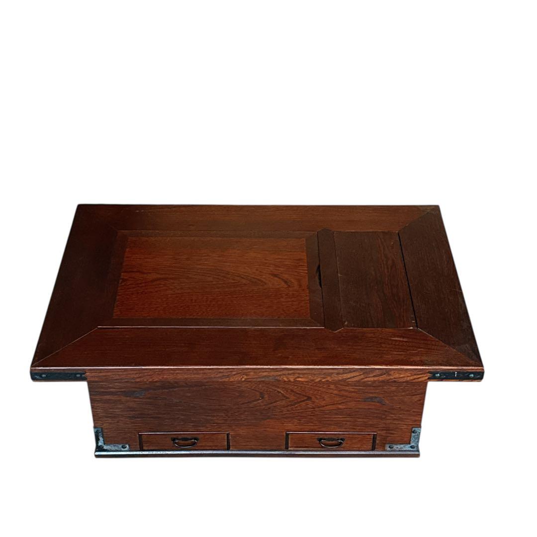 ロダン　中古　国産民芸家具　四隅の金具　火鉢囲炉裏、関西火鉢、木製